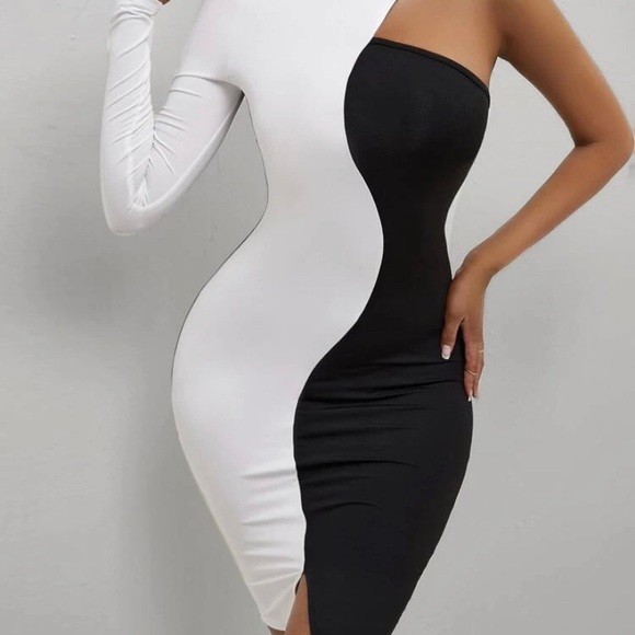 Fitted Color Block Body-con dress - Picture 2 of 3